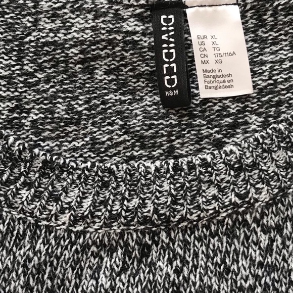 Divided Sweaters - black and white crew neck sweater